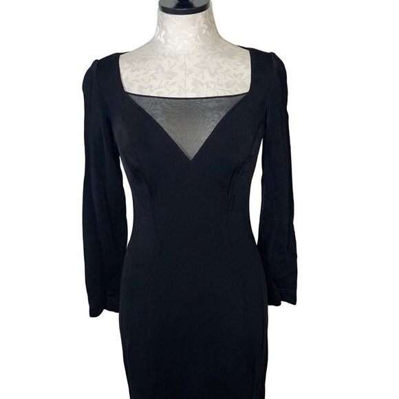 Tadashi Vintage Bodycon Dress Size Small Long Sleeves Side Slits Deadstock New - Picture 11 of 14